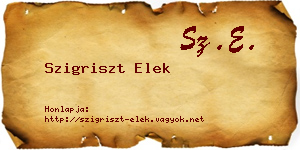 Szigriszt Elek névjegykártya