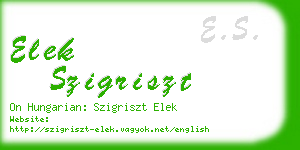 elek szigriszt business card